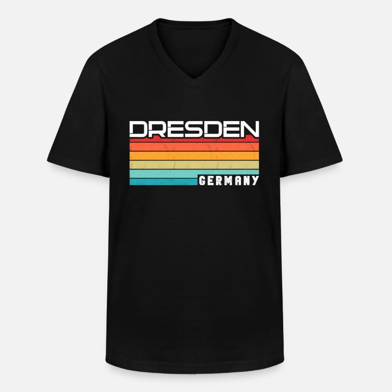 Dresdnerin Dresdner Dresden - Men's V-Neck T-Shirt - black