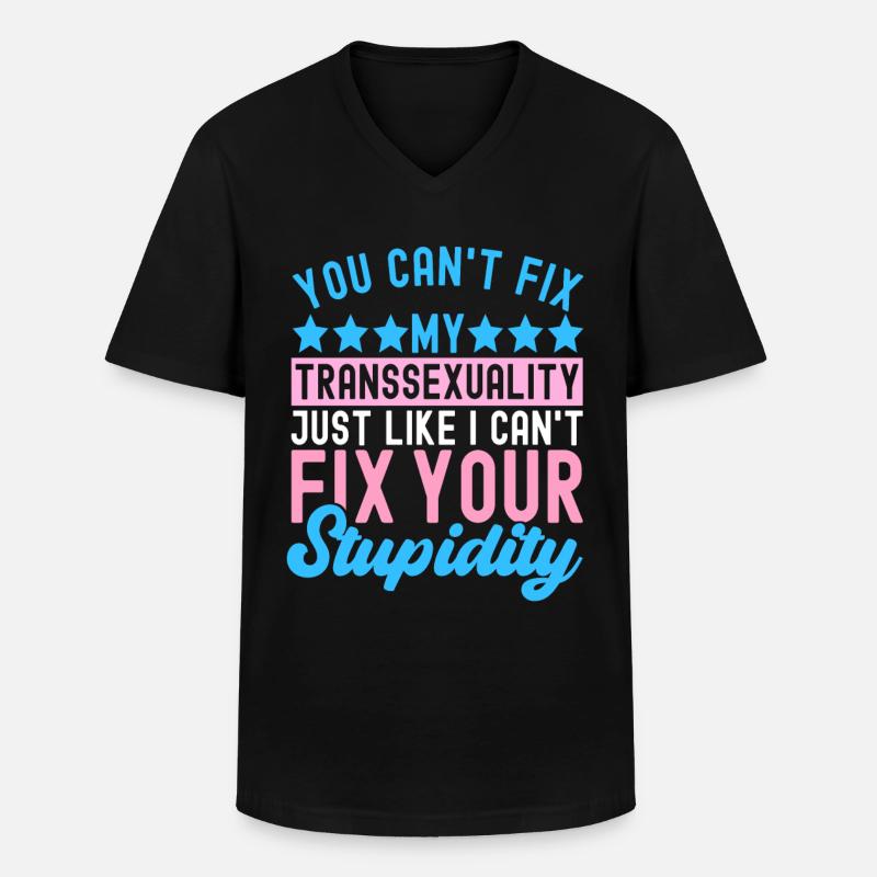 Transgender Trans LGBTQ - Männer-T-Shirt mit V-Ausschnitt - Schwarz