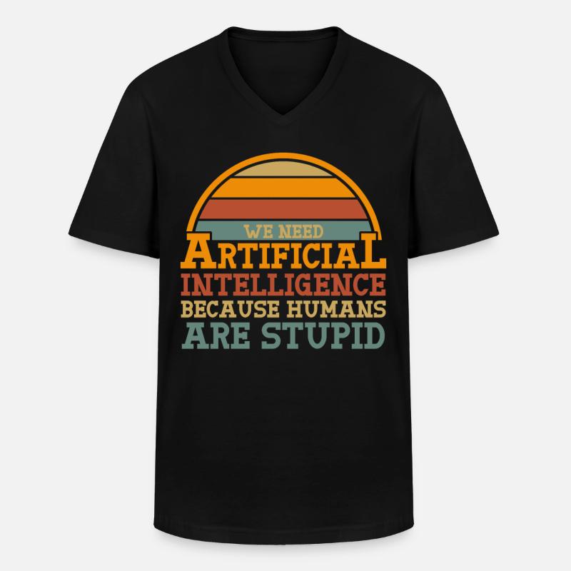 Artifical Intelligence - Männer-T-Shirt mit V-Ausschnitt - Schwarz