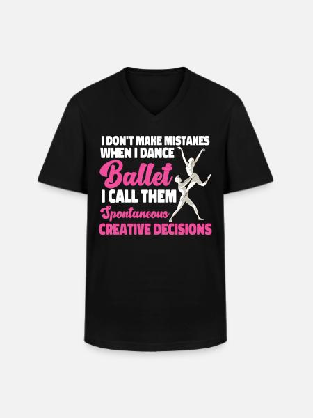 Ballet Danseuse Danse Ballerine - T-shirt col V Homme - noir