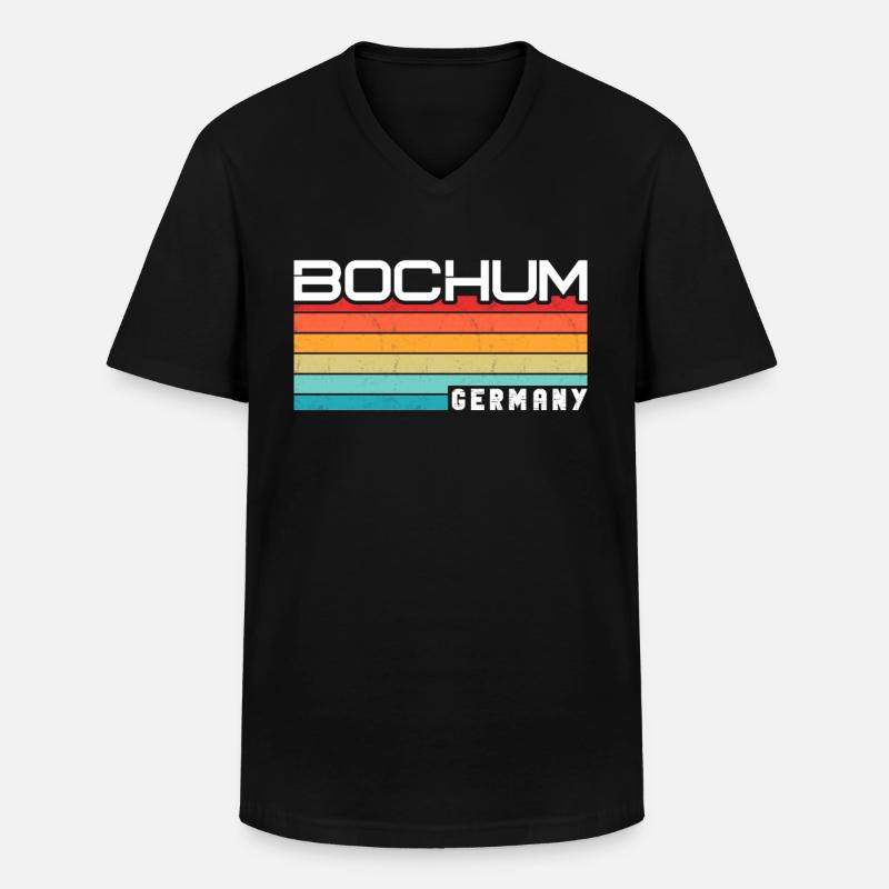 Bochumerin Bochumer Bochum - Männer-T-Shirt mit V-Ausschnitt - Schwarz
