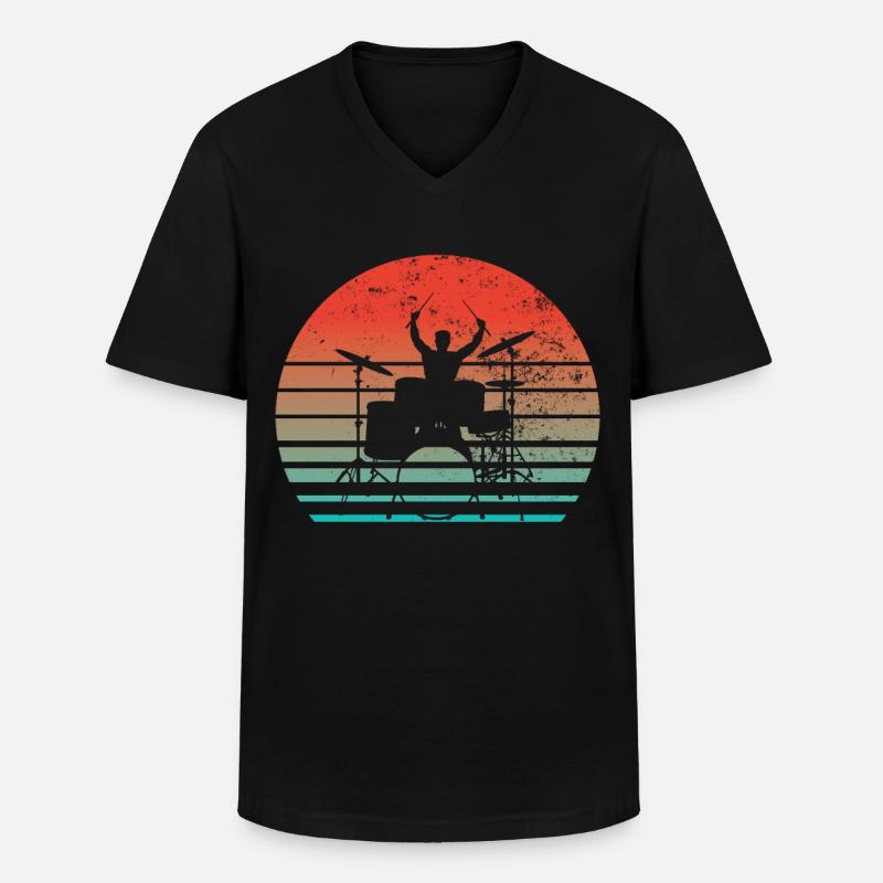 Drummers Drummers Drummers Drummers - Men's V-Neck T-Shirt - black