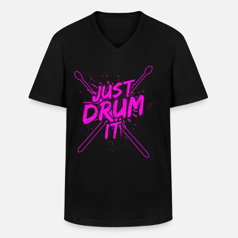 Drummers Drummers Drummers Drummers - Men's V-Neck T-Shirt - black
