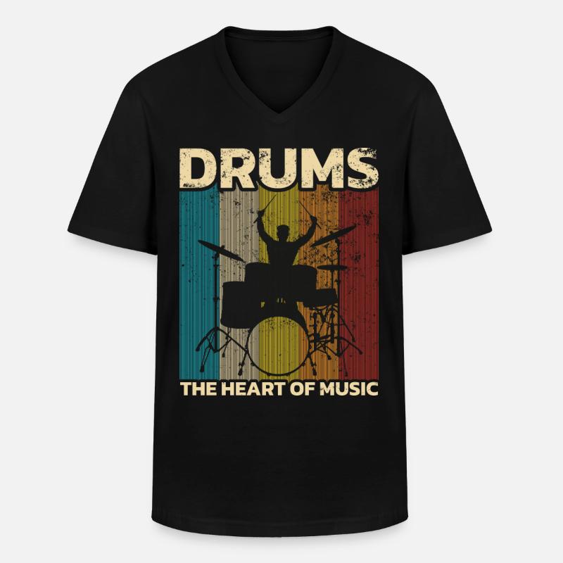 Drummers Drummers Drummers Drummers - Men's V-Neck T-Shirt - black