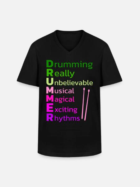 Drummers Drummers Drummers Drummers - Men's V-Neck T-Shirt - black