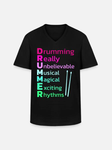 Drummers Drummers Drummers Drummers - Men's V-Neck T-Shirt - black