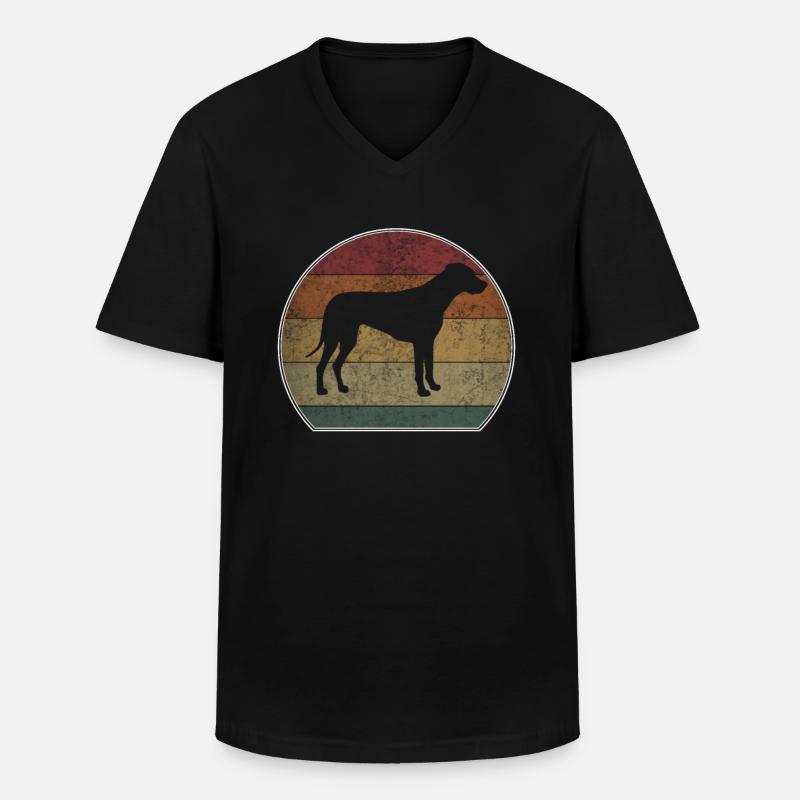 Retro Rhodesian Ridgeback Sonnenuntergang - Männer-T-Shirt mit V-Ausschnitt - Schwarz