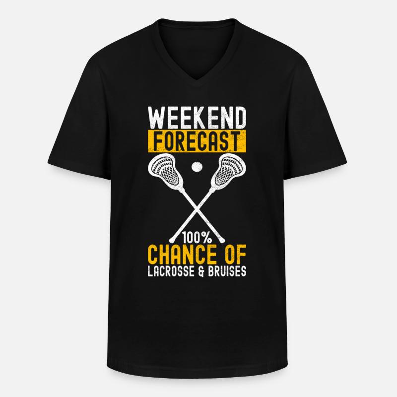 Lacrosse - Männer-T-Shirt mit V-Ausschnitt - Schwarz