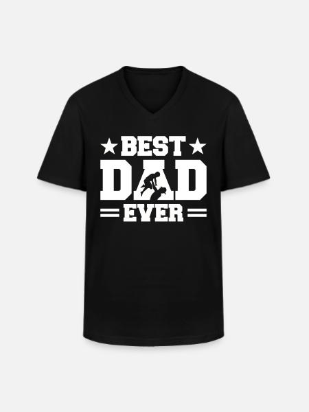 Best Dad Ever - Men's V-Neck T-Shirt - black