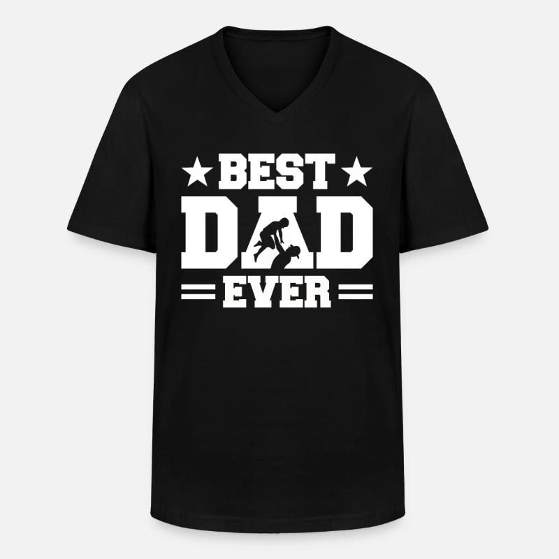 Best Dad Ever - Men's V-Neck T-Shirt - black