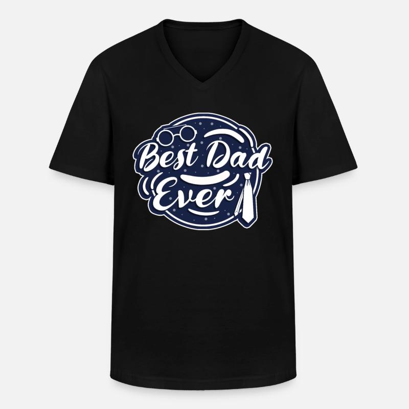 Best Dad Ever - Männer-T-Shirt mit V-Ausschnitt - Schwarz