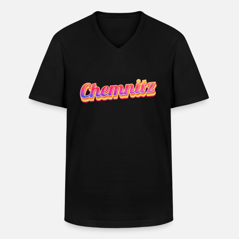 Chemnitzerin Chemnitzer Chemnitz - Männer-T-Shirt mit V-Ausschnitt - Schwarz