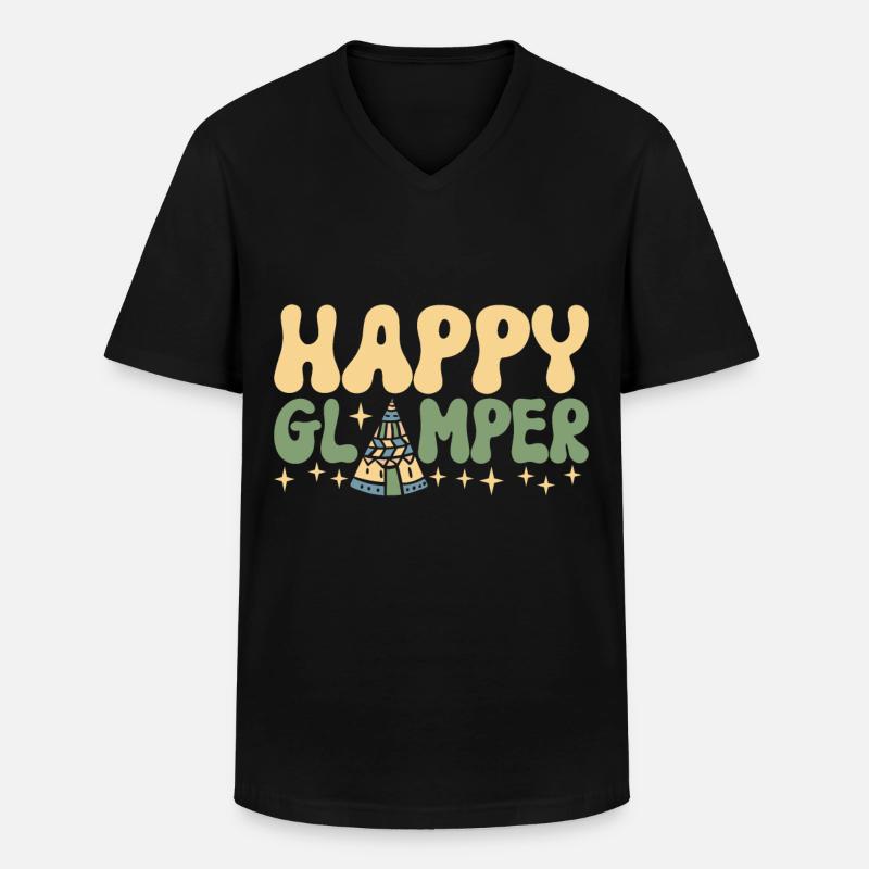 Glamping Glamper - Männer-T-Shirt mit V-Ausschnitt - Schwarz