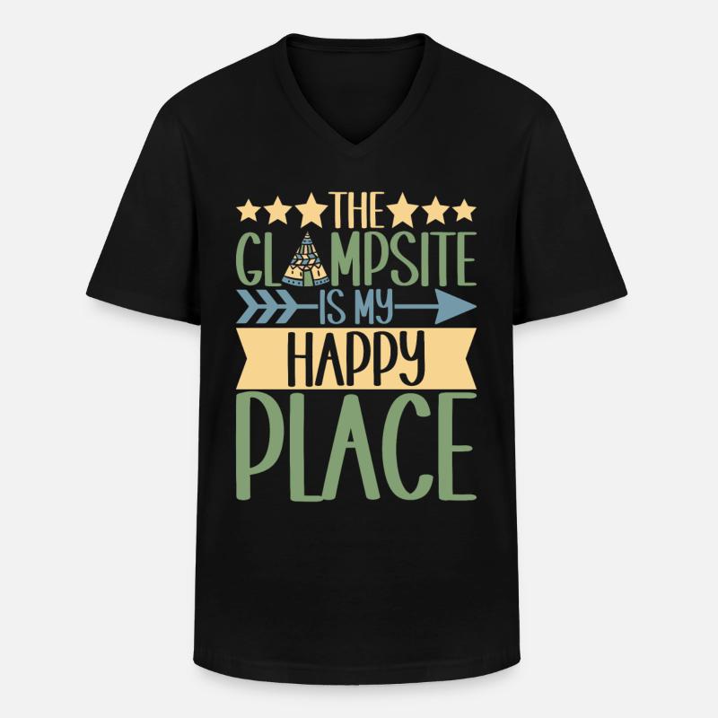 Glamping Glamper - Männer-T-Shirt mit V-Ausschnitt - Schwarz