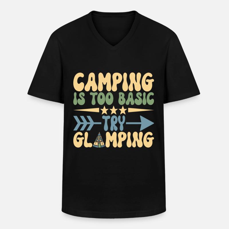 Glamping Glamper - Männer-T-Shirt mit V-Ausschnitt - Schwarz