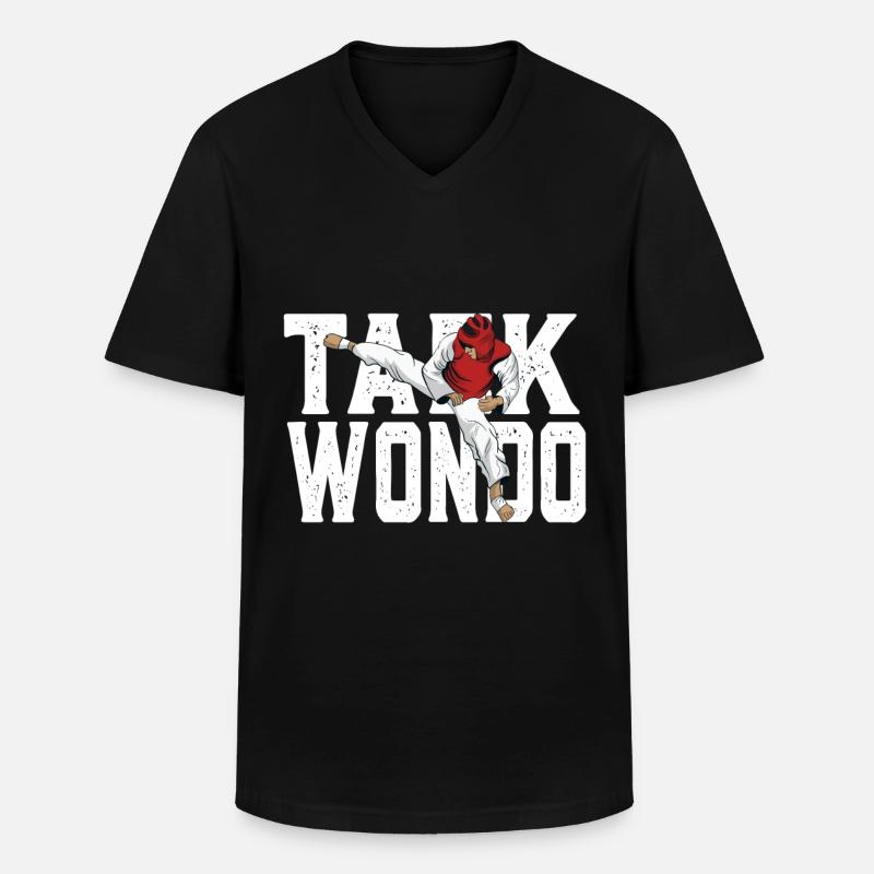 Taekwondo Korean Scriptures - Men's V-Neck T-Shirt - black