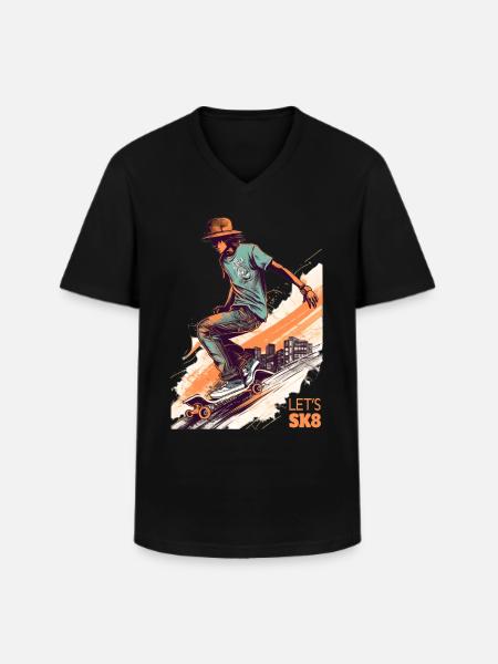 Skateboarders - Men's V-Neck T-Shirt - black