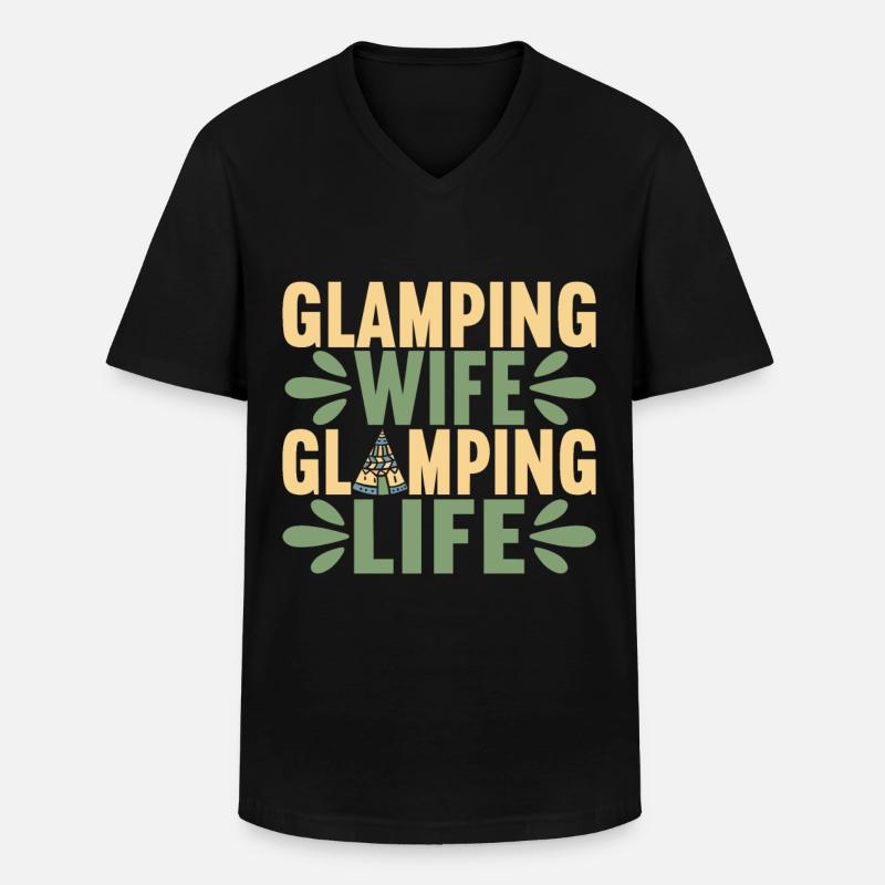 Glamping Glamper - Männer-T-Shirt mit V-Ausschnitt - Schwarz