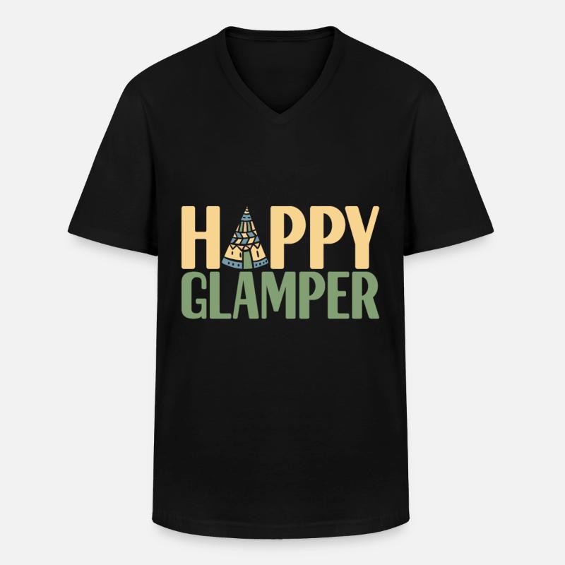 Glamping Glamper - Männer-T-Shirt mit V-Ausschnitt - Schwarz
