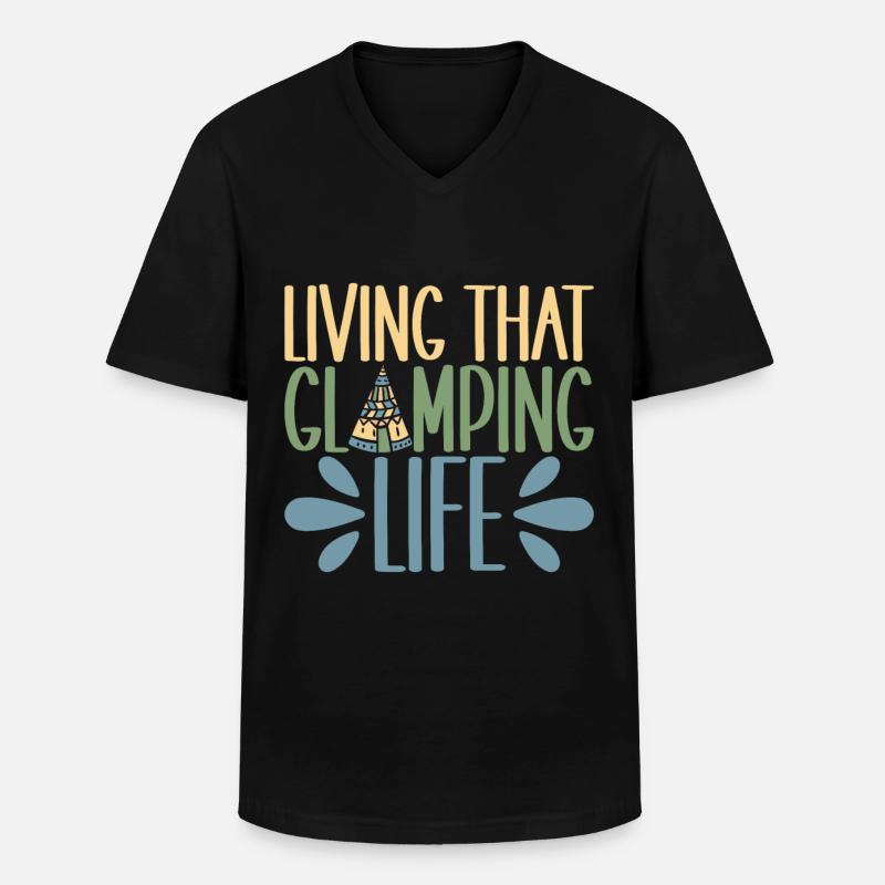 Glamping Glamper - Männer-T-Shirt mit V-Ausschnitt - Schwarz