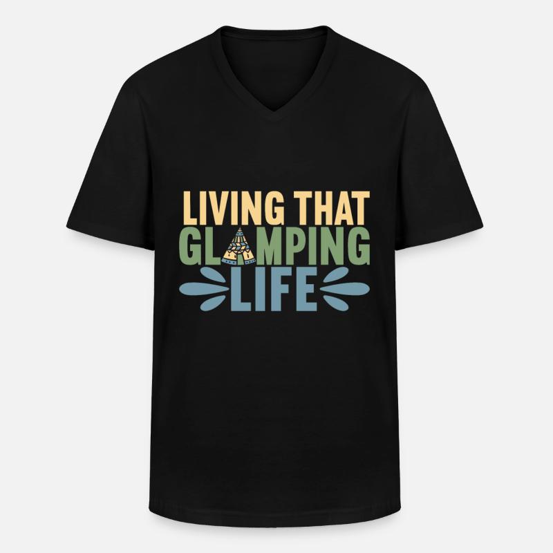 Glamping Glamper - Männer-T-Shirt mit V-Ausschnitt - Schwarz