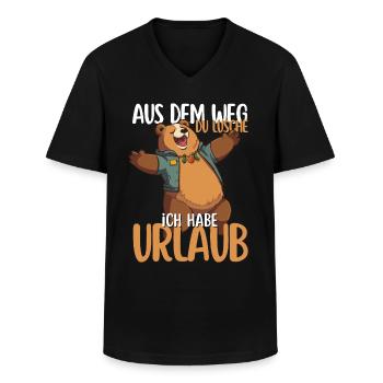 Urlaubsshirt Aus dem Weg du Lusche Ich habe Urlaub - Männer-T-Shirt mit V-Ausschnitt - Schwarz - Vorne - AI Model Male 178 dark (178cm)