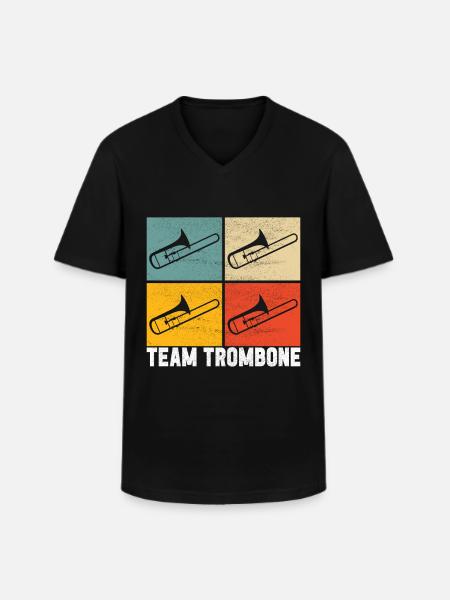 Posaune Trombone - Men's V-Neck T-Shirt - black