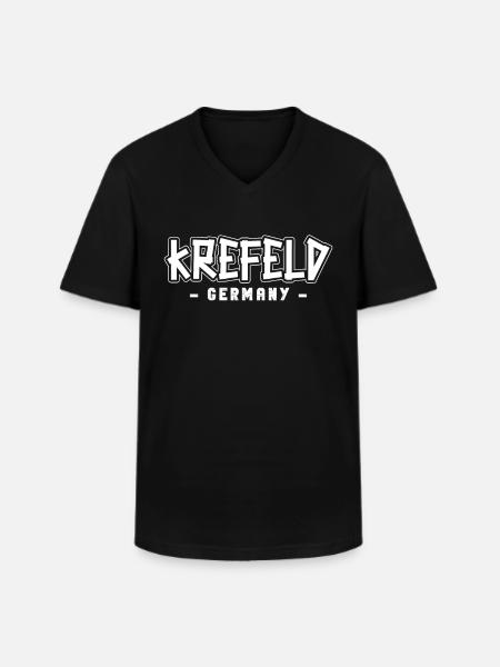 Krefelderin Krefelder Krefeld - Men's V-Neck T-Shirt - black