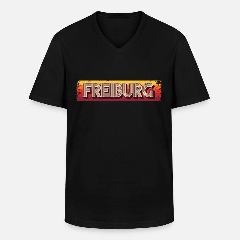 Freiburgerin Freiburger Freiburg - Männer-T-Shirt mit V-Ausschnitt - Schwarz