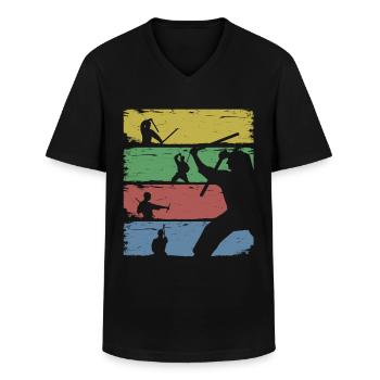 Arnis Balintawak Escrima Kampfkunst - Männer-T-Shirt mit V-Ausschnitt - Schwarz - Vorne - AI Model Male 178 dark (178cm)