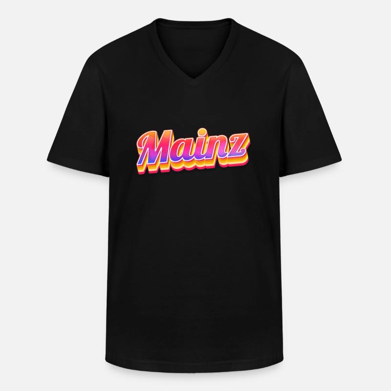 Mainzerin Mainzer Mainz - Männer-T-Shirt mit V-Ausschnitt - Schwarz