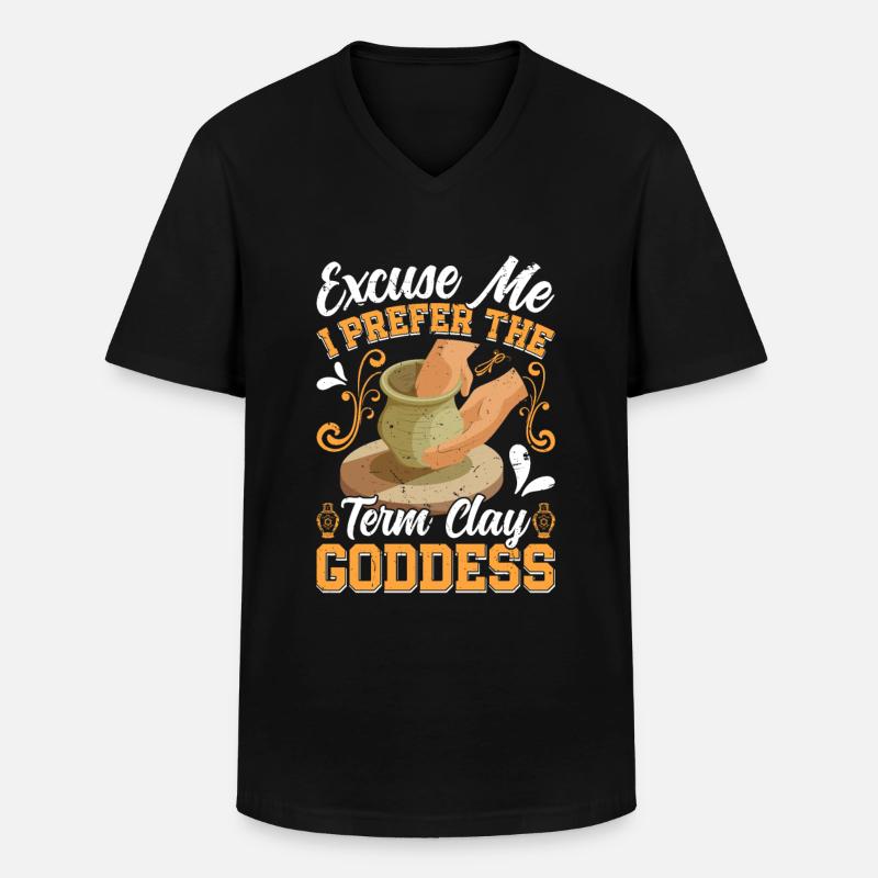Ceramic Pottery Design - Männer-T-Shirt mit V-Ausschnitt - Schwarz