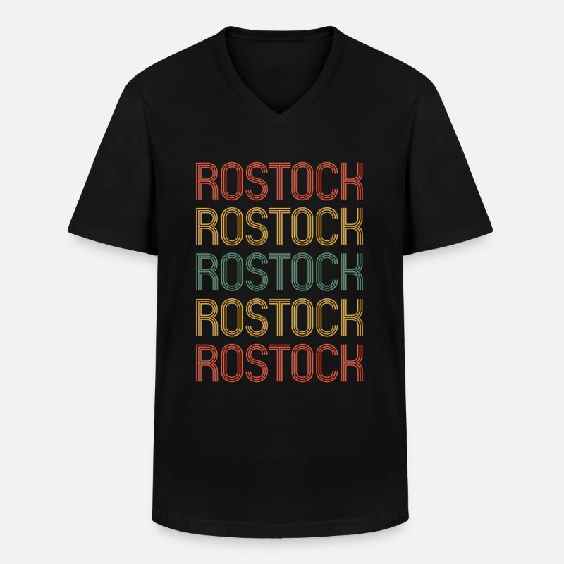 Rostockerin Rostocker Rostock - Männer-T-Shirt mit V-Ausschnitt - Schwarz