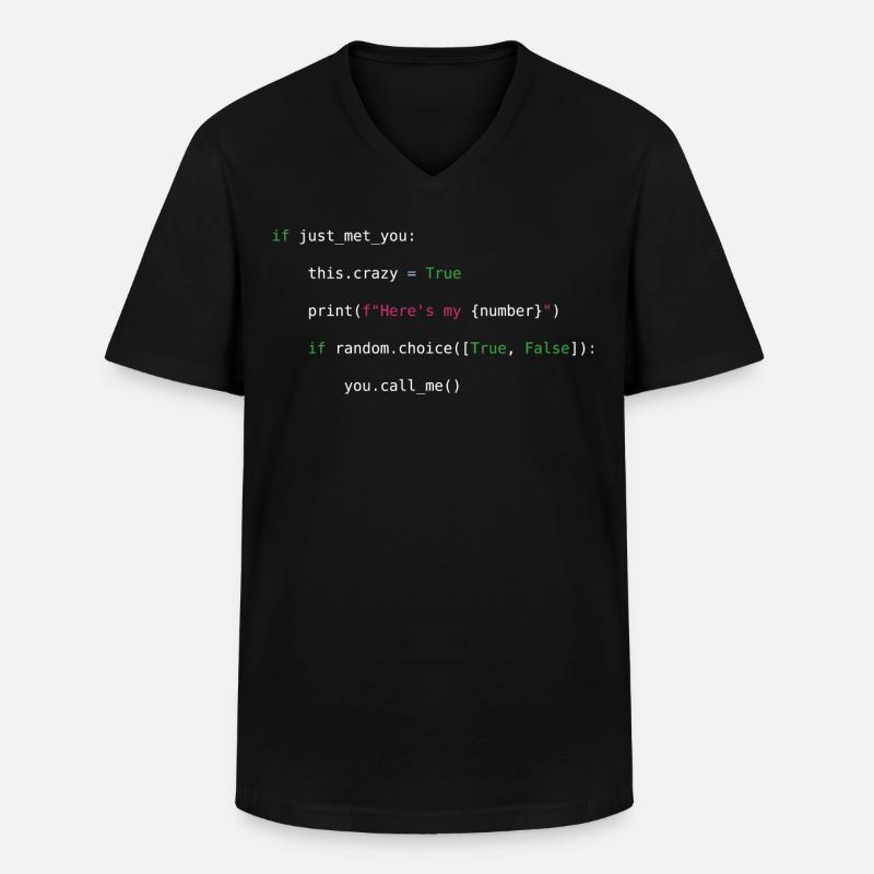 Call me maybe python - Männer-T-Shirt mit V-Ausschnitt - Schwarz