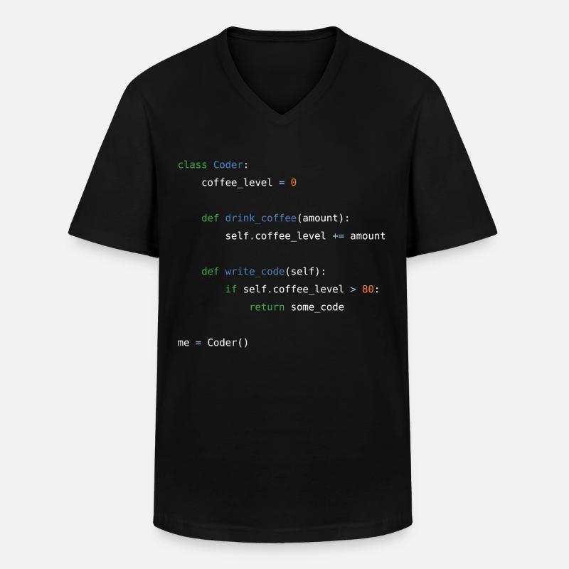 Coder - Männer-T-Shirt mit V-Ausschnitt - Schwarz