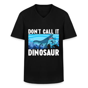 Mosasaurus Dinosaurier - Männer-T-Shirt mit V-Ausschnitt - Schwarz - Vorne - AI Model Male 178 dark (178cm)