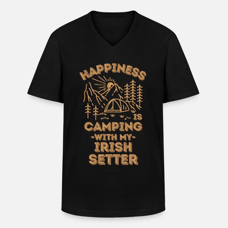 Camping mit irish-setter - Männer-T-Shirt mit V-Ausschnitt - Schwarz