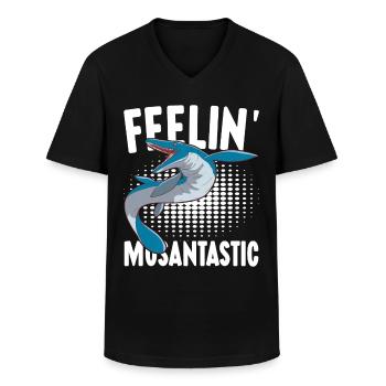 Mosasaurus Dinosaurier - Männer-T-Shirt mit V-Ausschnitt - Schwarz - Vorne - AI Model Male 178 dark (178cm)