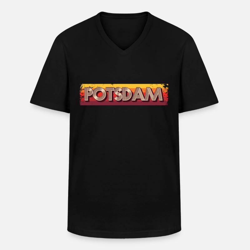 Potsdamerin Potsdamer Potsdam - Männer-T-Shirt mit V-Ausschnitt - Schwarz