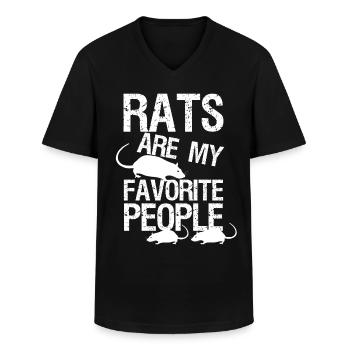 Ratte lustiger Spruch Ratten - Männer-T-Shirt mit V-Ausschnitt - Schwarz - Vorne - AI Model Male 178 dark (178cm)
