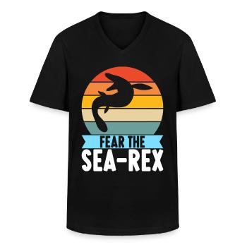 Mosasaurus Dinosaurier - Männer-T-Shirt mit V-Ausschnitt - Schwarz - Vorne - AI Model Male 178 dark (178cm)
