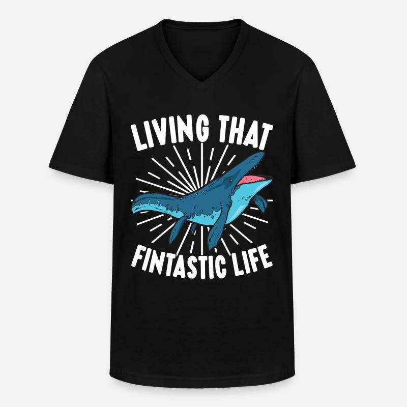 Mosasaurus Dinosaurier - Männer-T-Shirt mit V-Ausschnitt - Schwarz