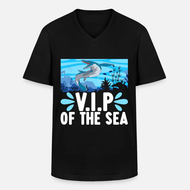 Mosasaurus Dinosaurier - Männer-T-Shirt mit V-Ausschnitt - Schwarz