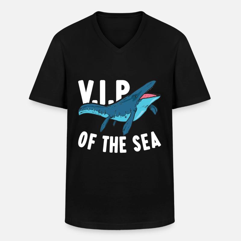 Mosasaurus Dinosaurier - Männer-T-Shirt mit V-Ausschnitt - Schwarz