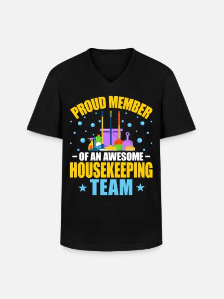 Awesome Housekeeping Team - Men's V-Neck T-Shirt - black