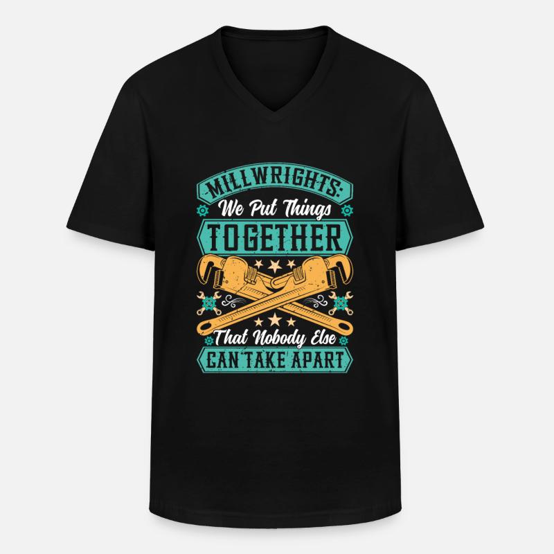 Millwrights Specific Tools - Männer-T-Shirt mit V-Ausschnitt - Schwarz
