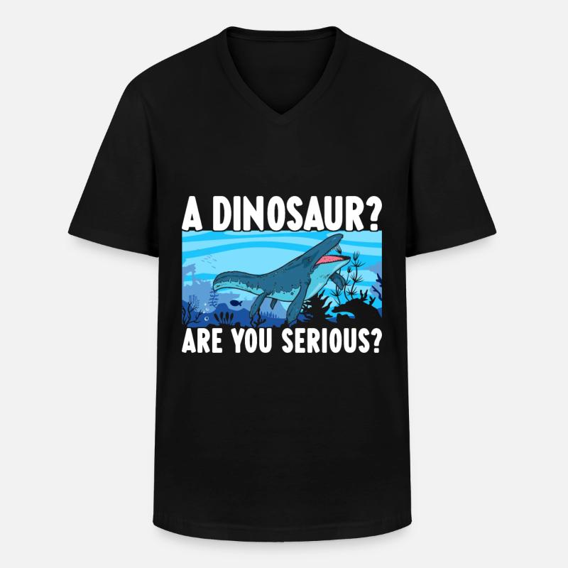 Mosasaurus Dinosaurier - Männer-T-Shirt mit V-Ausschnitt - Schwarz