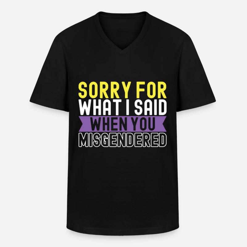 Non Binary Pride Genderqueer - Männer-T-Shirt mit V-Ausschnitt - Schwarz