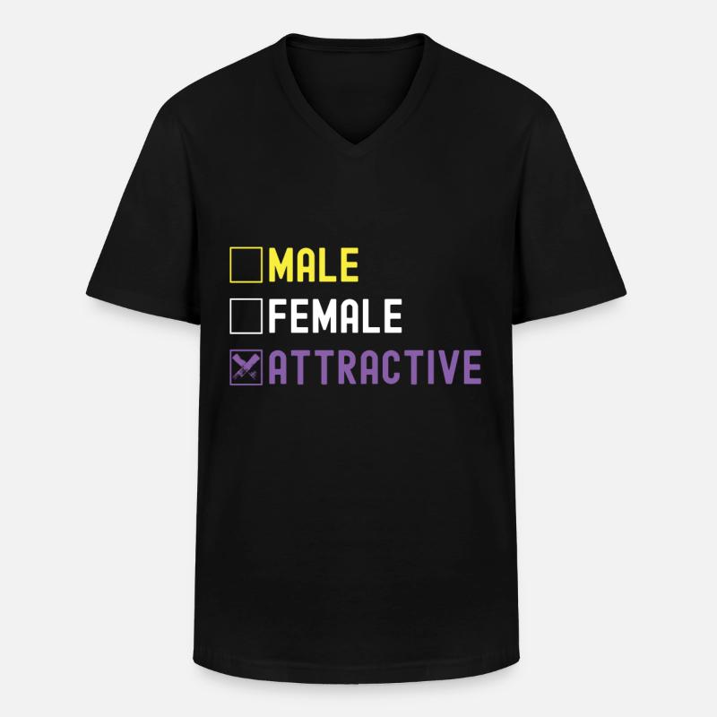 Non Binary Pride Genderqueer - Männer-T-Shirt mit V-Ausschnitt - Schwarz
