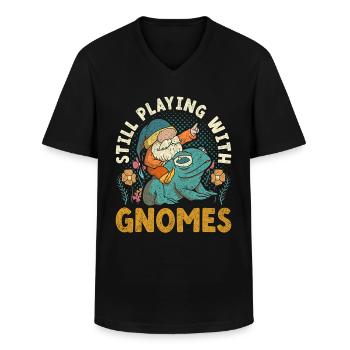 Gartenzwerg Gartenzwerge - Männer-T-Shirt mit V-Ausschnitt - Schwarz - Vorne - AI Model Male 178 dark (178cm)